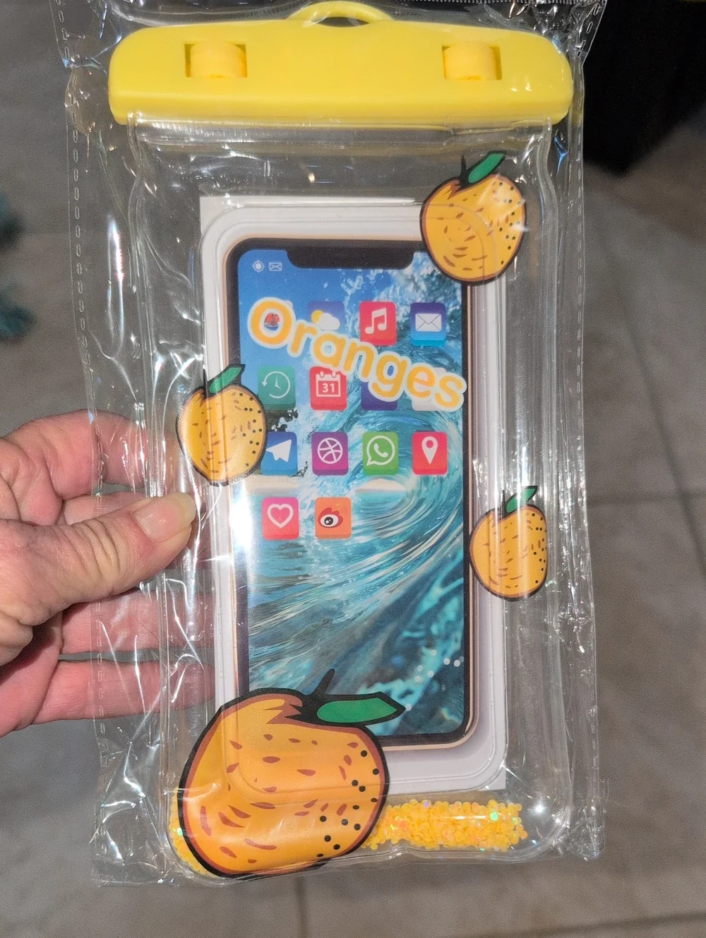 Waterproof Phone Pouch with Yellow Seal - Unbranded